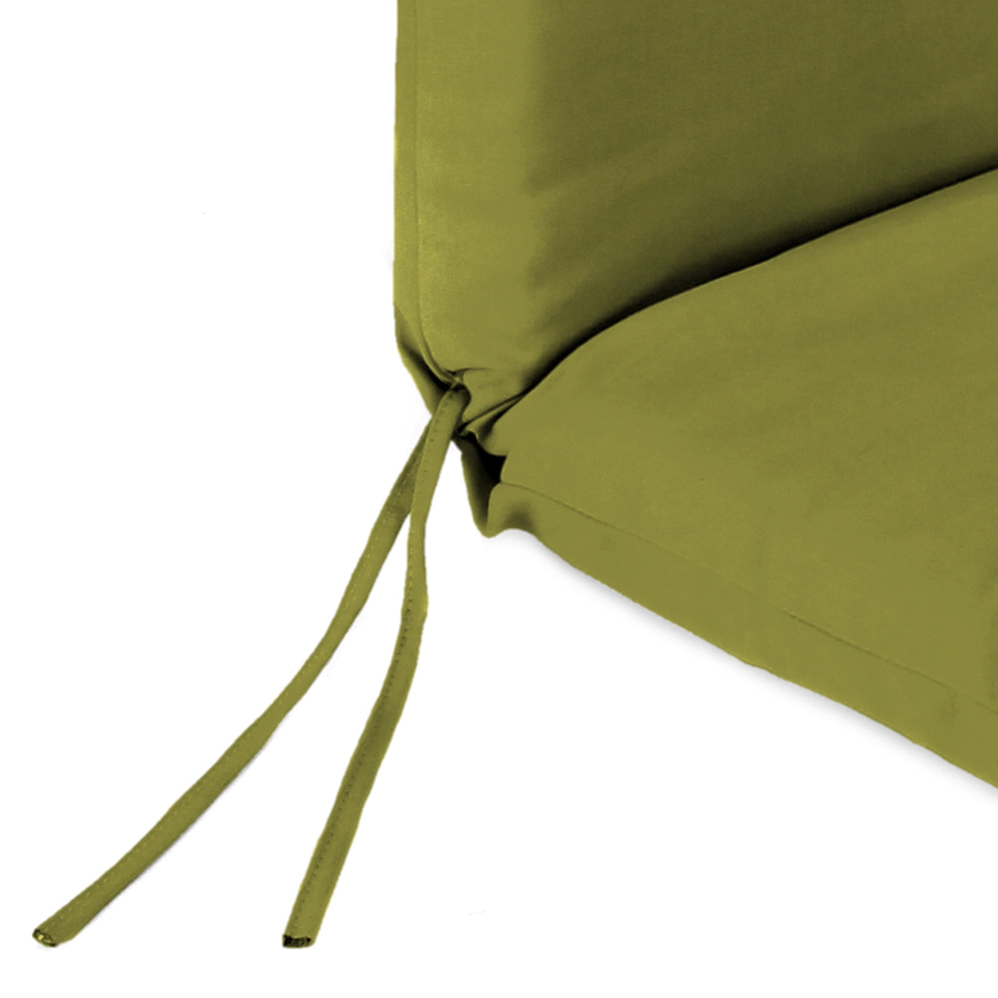 Jordan Manufacturing 44" x 22" Veranda Kiwi Green Solid Rectangular Outdoor Chair Cushion with Ties and Hanger Loop