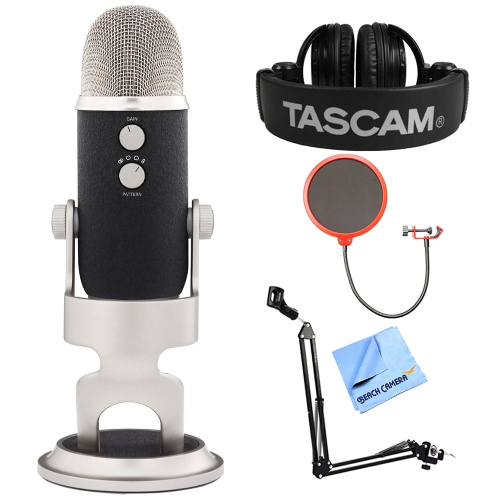 Blue Microphones Yeti Pro Usb Condenser Microphone Multipattern Blue Yetipro Tascam Closed Back Headphones Suspension Boom Scissor Arm Stand Pop Filter Microphone Wind Screen More Walmart Com Walmart Com