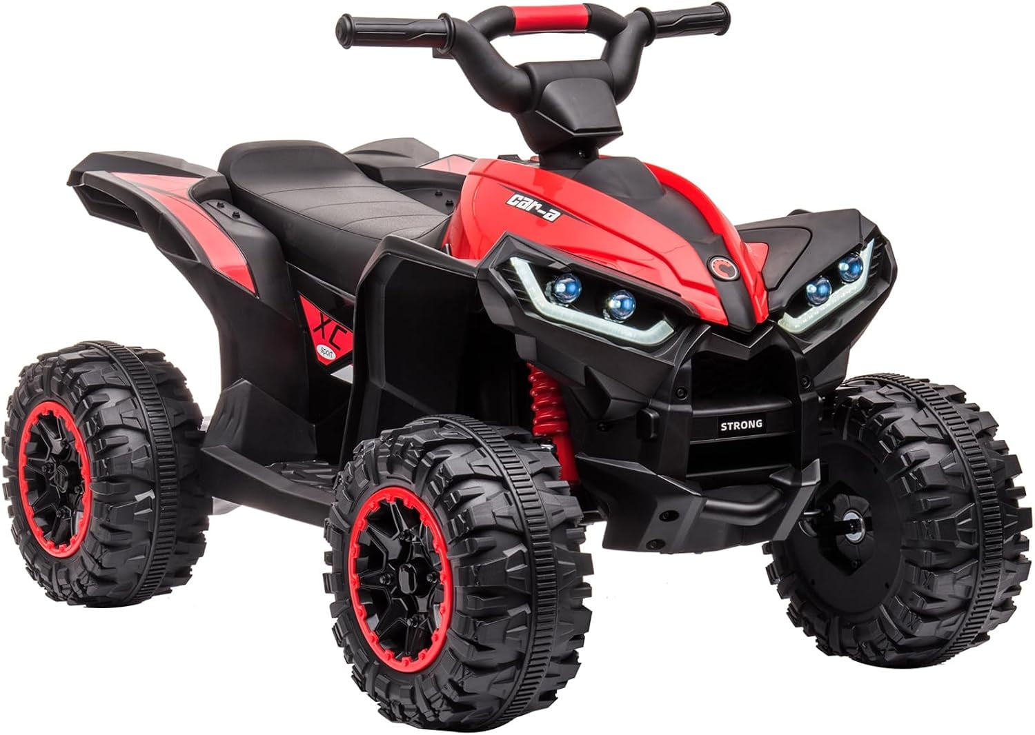 Trilenars Electric Quad Bike 12V, Ride On Car ATV Toy with Remote Control, Music, LED, Horn, 2 Speed, for Ages 3-5 Years,Red