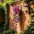 thumbnail image 3 of Artificial Purple & Pink Morning Glory Hanging Vine, Faux Trailing Petunia Flower Bouquet, Fake Hanging Plant for Indoor/Outdoor Porch and Patio Decor, 3 of 6