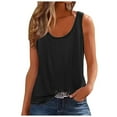 thumbnail image 4 of Conairie Womens Workout Tank Tops Scoop Neck Sleeveless Slim Fitted Ribbed Knit Basic Blouses Solid Color Summer Casual Tee Black L, 4 of 6