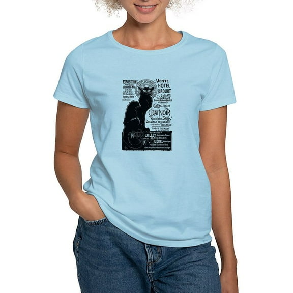 CafePress - Chat Noir Cat T Shirt - Women's Classic T-Shirt