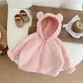 thumbnail image 2 of Toddler Jacket Fall Baby Girls Boys Cartoon Bear Ears Hooded Zipper Warm Kids Top Coat & Outerwear Pink 12 Months-18 Months, 2 of 5