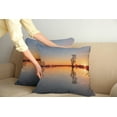 thumbnail image 2 of Ambesonne Nautical Throw Pillow Cover 2 Pack, Sunset on Lake Tahoe, 18", Orange Blue, 2 of 5