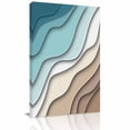 thumbnail image 2 of Canvas Wall Art Abstract Geometric Canvas Art Print Teal Brown Gradient Waves Beach Pictures Wall Decor for Living Room Bedroom Artwork Decorations Stretched Framed Ready to Hang 8"x12", 2 of 9