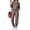 Khaki, variant on UVN Womens Pajama Set Two Piece Color Block Long Sleeve Top and Long Pants Ladies Fall Matching Oufits Casual Loungewear