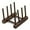 Brown, variant on Brown Wooden/Bamboo Dish Rack Kitchen Plates Storage Holder 6-post Tableware Drying Shelf(4.5*4.5*9inch)