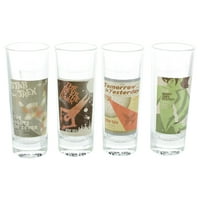 Star Trek: TOS Fine Art Shot Glass 4-Pack, Set #12 of 20 by Bif Bang Pow