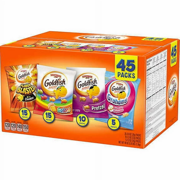 Pepperidge Farm Goldfish Baked Snack Crackers, Variety Pack, 45-count