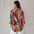 thumbnail image 2 of Nyfairy Plus Size Women's Floral Embossed Print Long Sleeve Button Down Casual Shirt, 2 of 5