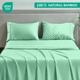 thumbnail image 3 of GTNSHUAI Luxury 100% Bamboo Cooling Bed Sheets Set, 4 Pieces Queen Sheets Hotel Luxury Silky Bed Sheets with 16" Deep Pocket, Sage Green, 3 of 7