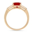 thumbnail image 2 of 1.62 ct Square Emerald Cut Natural Garnet 3 Stone 14K Yellow Gold Womens Engagement Ring, 2 of 4