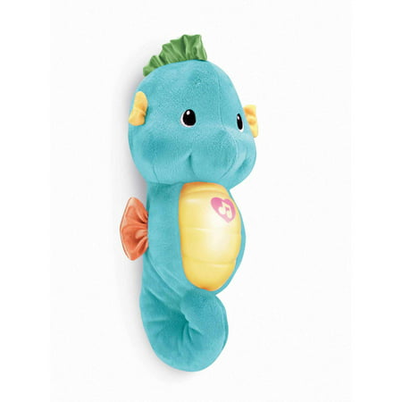 Fisher-Price Soothe & Glow Seahorse, Blue, with Lights & (Best Baby Soother Toy)