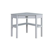 Linon Peggy Wood One Drawer Corner Desk in Gray