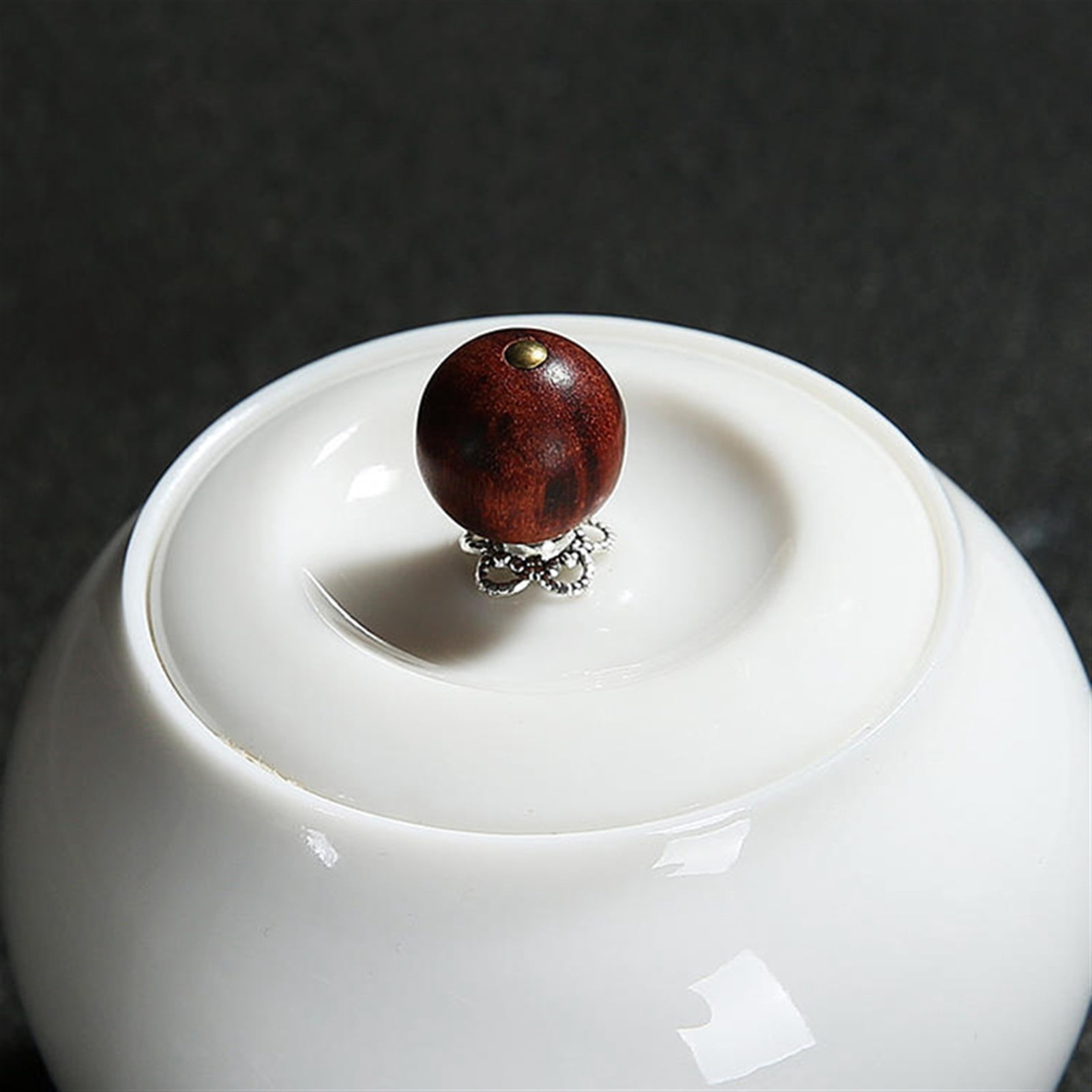 Pet Urn Suet Jade White Porcelain Ceramic Cremation Jar Mini Trumpet Sealed Jar Storage Jar Souvenir Jade Like Porcelain