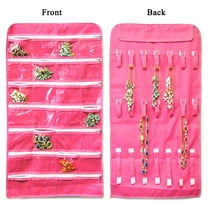 Wrapables® 28 Zippered Pockets Hanging Jewelry Organizer with 21 Holding Loops, Pink