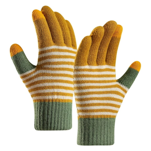 OJJCXA Womens Mens Gloves for Women Men Elastic Cuff Knitted Touchscreen Friendly Cold Weather Winter Texting Gloves