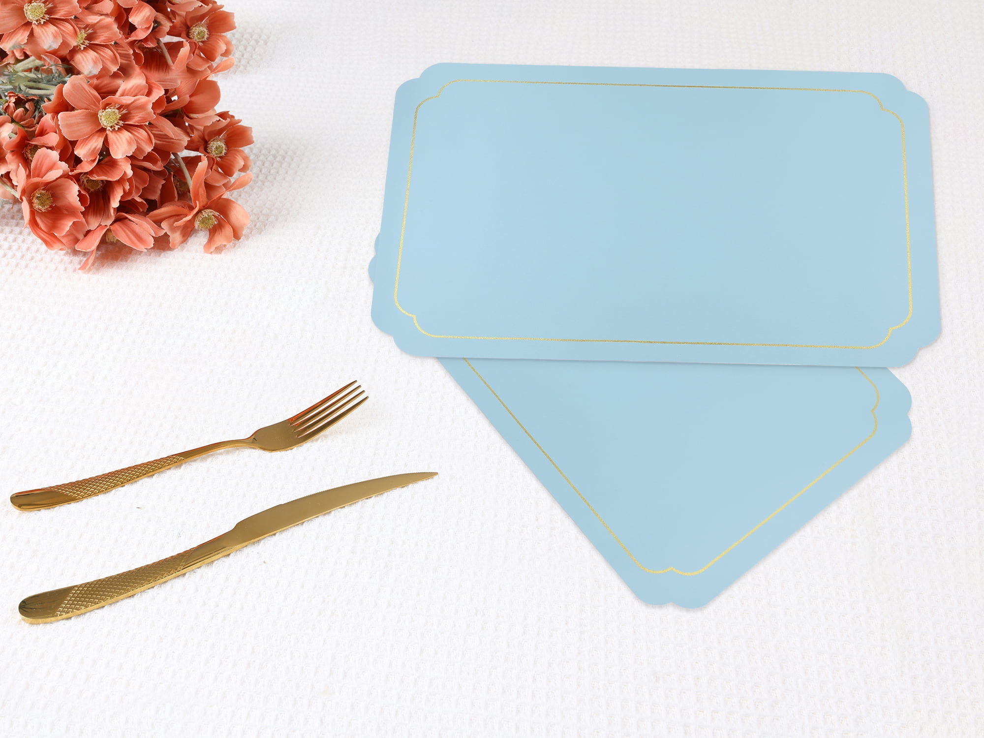 Unique Bargains Placemats Leather Placemats for Kitchen Dining Table Pink Blue 18x12in