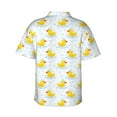 thumbnail image 3 of Daiia Yellow Rubber Duck Hawaiian Shirt for Men Gentle Cotton Regular Short Sleeve Casual-Large, 3 of 9