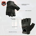 thumbnail image 5 of Daniel Smart Men’s Leather Gloves Fingerless Motorcycle Gloves with Gel Palm, Mesh and Synthetic Leather for Maximum Airflow, 5 of 6