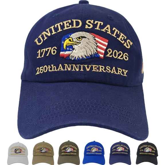 United States 250th Anniversary Adjustable Patriotic Baseball Cap, 250 Anniversary USA Commemorative American Hat