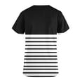thumbnail image 4 of Xfvqtps Striped Scrub Tops for Women Wrinkle-Resist Nursing Uniform Casual V-Neck Print Short Sleeve Nurse Top with Pocket Black, 4 of 5