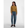 thumbnail image 3 of Scenario Women's and Women's Plus High Rise Tapered Barrel Crease Jeans, 25" Inseam, Sizes 0-28W, 3 of 7