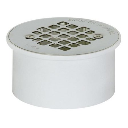 Sioux Chief 3 In X 4 In Pvc Stainless Steel Screw Floor Drain