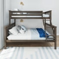 thumbnail image 2 of Max & Lily Solid Wood Twin XL over Queen Bunk Bed for Kids, Clay, 2 of 13