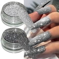 thumbnail image 3 of NFSZF-Polvo de diamante brillante para uñas, polvo de inmersión holográfico para decoración de uñas, brillo reflectante de plata láser, lentejuelas brillantes, 1 caja, 3 of 4