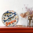 thumbnail image 2 of Yayeee 10" Wall Clock Battery Operated Quartz Round Silent Non-Ticking Home Decor,Blue Sardines Pattern, 2 of 6