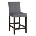 thumbnail image 5 of Tela Velvet Counter Height Bar Chairs, Gray, Set of 2, 5 of 5