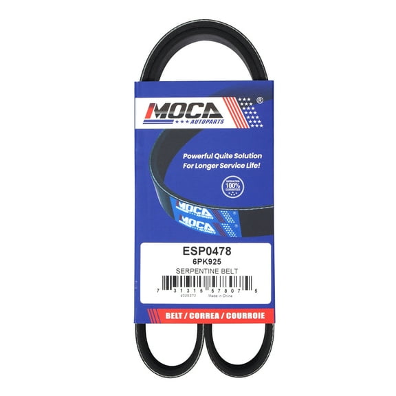 MOCA AUTOPARTS 6PK925 Serpentine Belt Fit for 2009 & 2011-2019 Toyota Corolla 1.8L & 2009-2014 Toyota Matrix 1.8L & 2009-2010 Pontiac Vibe 1.8L