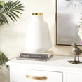 thumbnail image 2 of DecMode 15" White Glass Vase with Gold Rim, 2 of 9