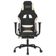 thumbnail image 3 of Silla de masaje para videojuegos VidaXL reclinable con reposapiés negro/crema, 3 of 9
