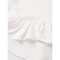 thumbnail image 2 of Women's Halter Ruffle Flowy Top Sleeveless Ruched Sheer Tie Back Tanks Blouse with Floral Print elegant Loose Blouse Tank Tops White S, 2 of 5