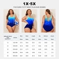 thumbnail image 4 of SHEWIN Plus One Piece Swimsuits for Women Tummy Control Bathing Suit Summer Basic Plus Size Swimming Suits Back Cross with Removable Padding Blue 4X, 4 of 9