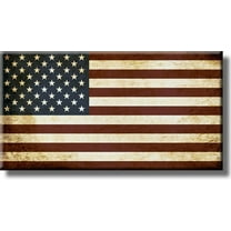 Vintage American Flag Picture on Stretched Canvas, Wall Art Décor, Ready to Hang