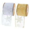 thumbnail image 1 of jifeng Homyl 2pcs 10 Yards Christmas Ribbon for Gift Wrapping Crafts Wreaths Decoration, 1 of 6