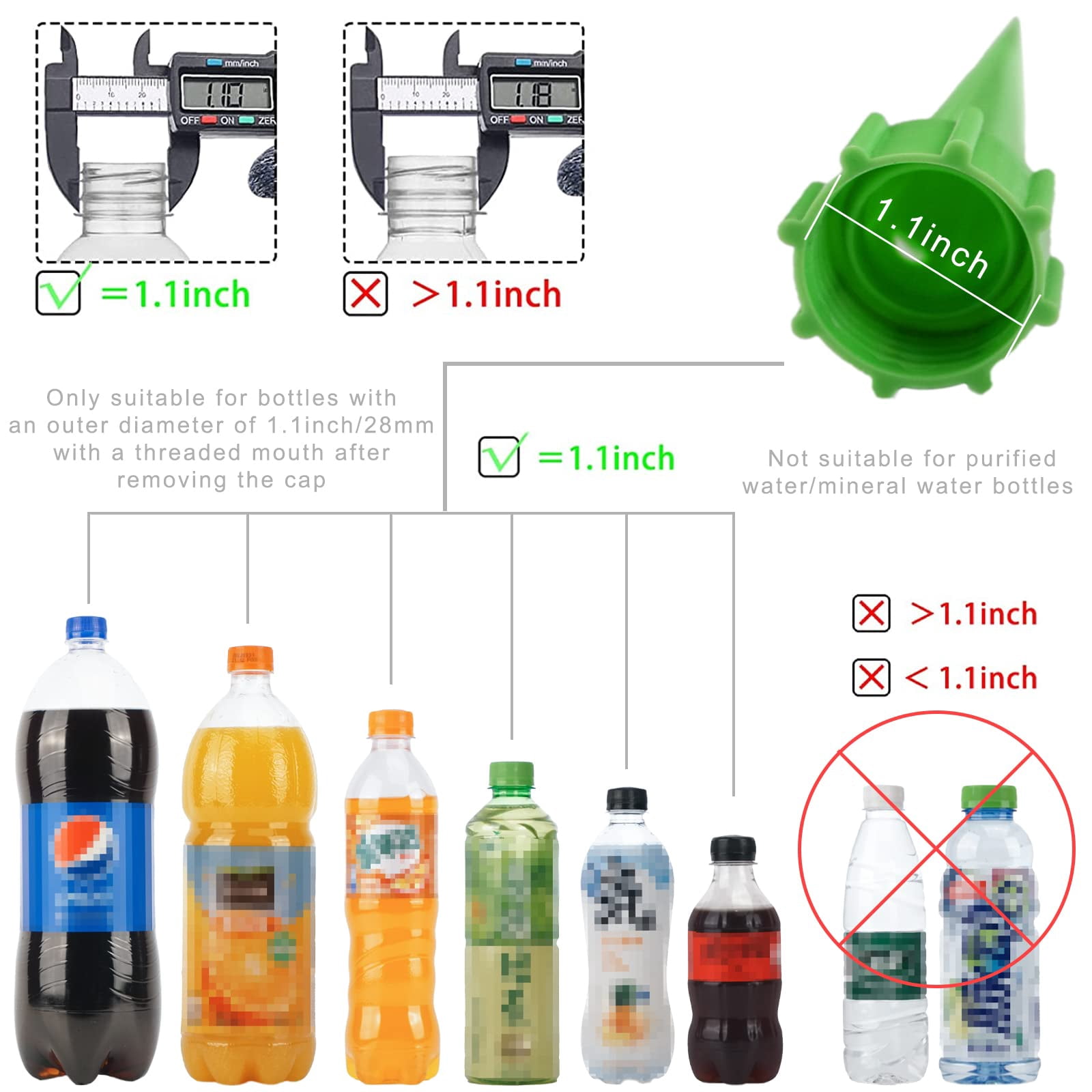 Gazdag-24 Packs Self Watering Spikes, Adjustable Plant Watering Spikes with Slow Release Control Valve Switch for Garden Plants Indoor & Outdoor