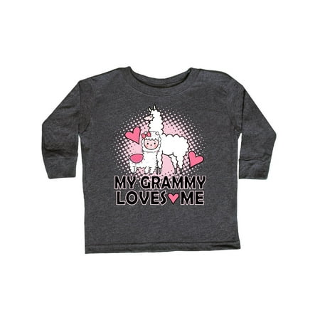 

Inktastic Grammy Loves Me Llama Gift Toddler Toddler Girl Long Sleeve T-Shirt