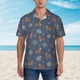 thumbnail image 4 of Daiia Squirrel And Snowflakes Hawaiian Shirt for Men Gentle Cotton Regular Short Sleeve Casual-X-Large, 4 of 9