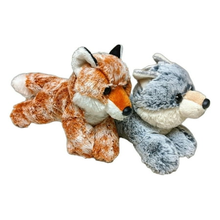 Aurora Mini Flopsie Soft Stuffed Animals and Plush Toys, PP Cotton Gray Orange