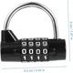 thumbnail image 2 of Sturdy combination lock for school and cabinets, padlock for gym, garages, and metal lockers, black, 2 of 5