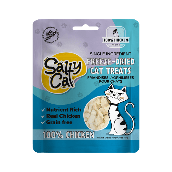 Salty Cat Freeze-Dried Chicken Flavor Crunchy Treats for Cats, 10g Bag