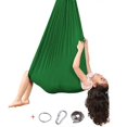 thumbnail image 1 of Hamaca de algodón para niños con autismo, TDAH, terapia de TDA, acurrucarse, terapia sensorial para niños, paquete elástico, asiento estable, columpio, silla de juguete, verde, 1 of 5