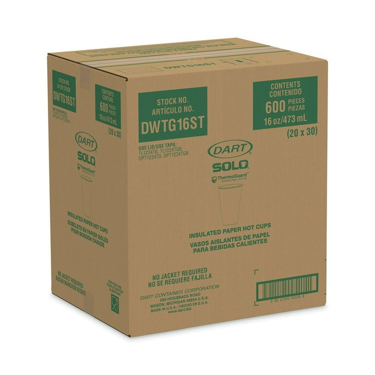 Thermoguard Insulated Paper Hot Cups, 16 Oz, Steam Print, 600/carton