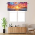 thumbnail image 2 of Beach Curtains Valances for Home Decor Seaside Sunset Ocean Waves Blue Sky Seagull Coastal Window Treatment Valance Curtains for Bathroom 54 by 18 in, 1 Panel, 2 of 6