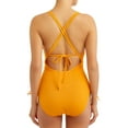 thumbnail image 3 of Time and Tru Women's Solid Rib One-Piece Swimsuit, 3 of 4