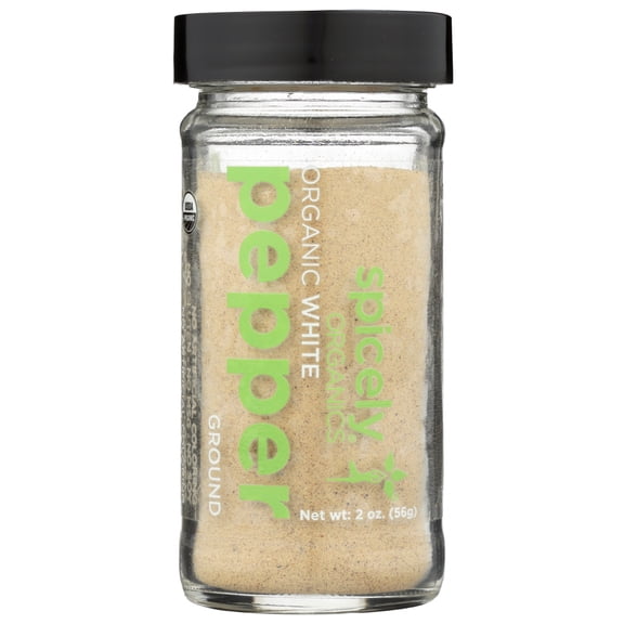 Spicely Organics Organic Peppercorn, White Ground, 2 oz
